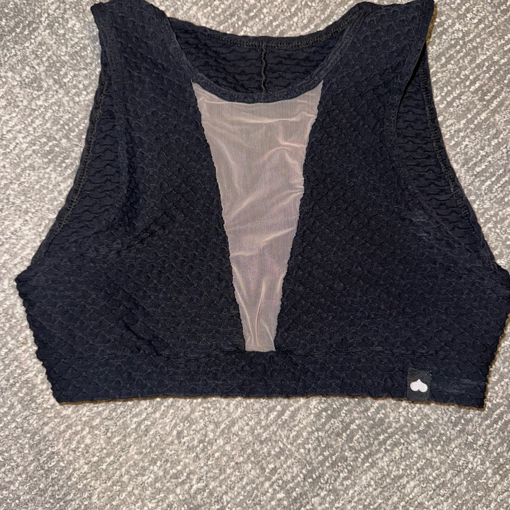 Booty by Brabants Black Mesh V-Plunge Bralette